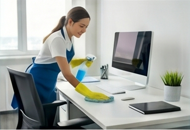 Clean modern office workspace